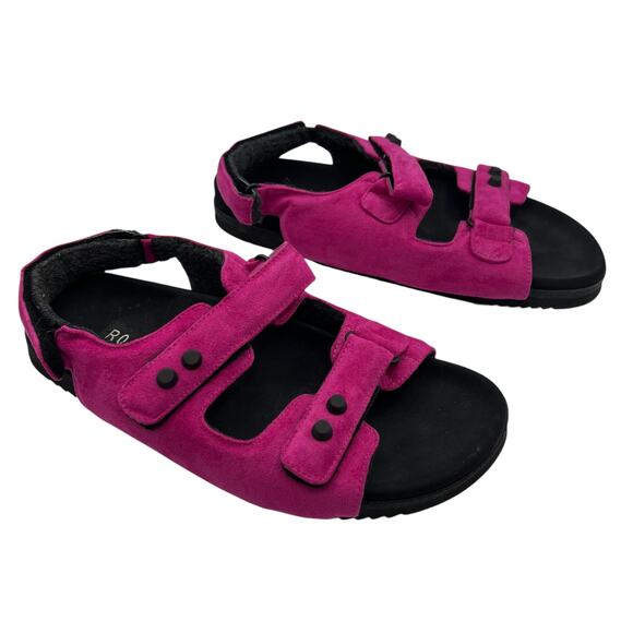 ROAM Shoes - ROAM Magenta Suede Triple-Strap Comfort Sandals